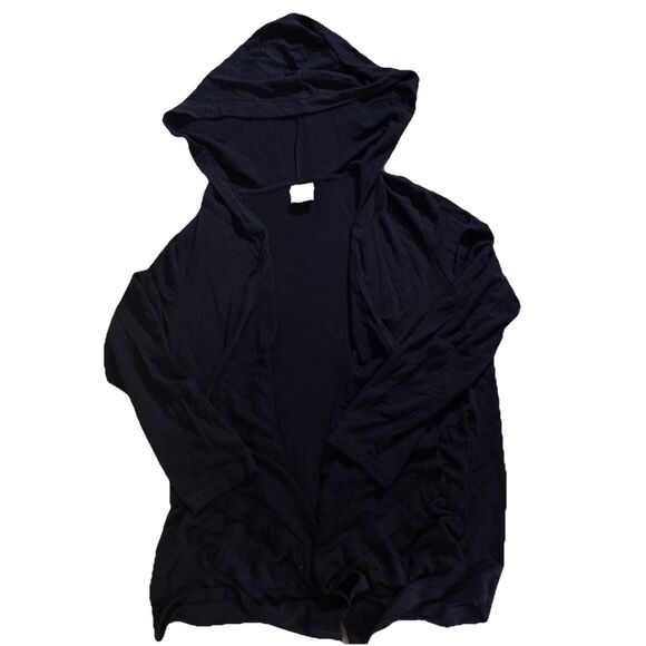 Sleep Sense Women’s Blue Hooded Short Robe Jacket w/ Pockets Size Medium - Picture 1 of 4